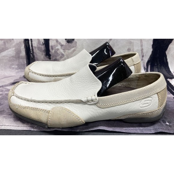 Skechers Relax Step Driving Moccasins Loafers Shoes Mens 8.5 Off White SN-61152 - Picture 3 of 16